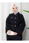 Double Buttoned Shirt & Skirt Hijab Set Rc9022 - 6