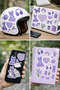 Purple Aesthetic Sticker Set 22X30 cm – Cute Cat, Planet, Butterfly and Pastel