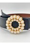 Gold Buckle Stoned Women's Belt Trouser Belt Dress Belt Shirt Belt Coat Belt - 2