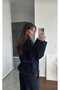 Belt-Detail Suit Navy Blue - 4
