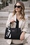 Women's Handbag with Shoulder Strap, Scarf Detail, Useful, Large Volume, 3 Compartments - 8