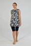 Digital Print Patterned Sleeveless Tights Strap Dress Swimsuit - 2