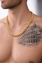 Luxury Men's Yellow Gold Stainless Steel Thick Gourmet Chain Necklace - 2