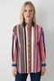 Colorful Striped Oversize Long Sleeve Shirt - 4