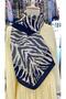 Zebra Pattern Scarf Navy Blue White - 2