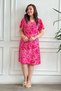 Angel Sleeve V-Neck Patterned Viscon Dress - 3