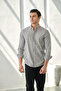 Men's Cotton Striped Slim Fit Linen Look Shirt - 2