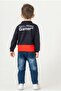 Boy's Polo Collar Printed Sweatshirt and Jeans Pants Set of 2 - 3