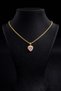 Steel Gold Color Pink Zircon Heart Necklace Women's Stylish Daily Jewelry - 2