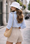 Women's Bow Detailed Bucket/Eyelet Uv Protective Adjustable Summer Hat - 2