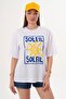 Women's Print Detailed Crew Neck Oversize T-Shirt 260155 - - 4