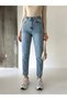 High Waist Belt Epaulette Detail Mom Jeans