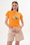 Women's Print Detailed Crew Neck T-Shirt 260138 - 2