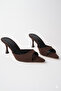 Women's Pointed Toe Thin Heel 7 cm Stylish Slippers Sandals