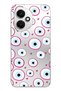 Honor 400 Compatible Pink Evil Eye Bead Patterned Transparent Phone Case