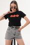 Women's Print Detailed Crew Neck T-Shirt 260136