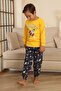 Miniğimin Cicileri Space Printed Boys' Pajama Set - Yellow - 6