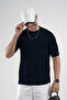 Ribbed Flexible Crew Neck Men's Half Oversize Fit T-Shirt