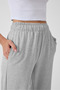 Women's Gray High Waist Elastic Cuffed Lace-Up Comfortable Fit Jogger Sweatpants - H5991 - 4