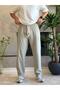 Men's Relaxed Fit Linen Trousers with Elastic Waist and Laces Khaki Eca062