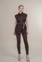 Women's Summer Coffee Oversize Wide Shoulder Shirt Collar Straw Rope Belt Detailed Buttoned Blouse Daily Casual Stylish 70055