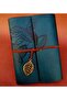 Leather Leaf Patterned Petrol Blue Notepad - 3
