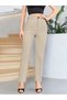 Burgundy Color High Waist Masculine Cut Fabric Trousers