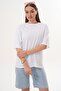 Women's Back Print Detailed Crew Neck Oversize T-Shirt 260259 - 4