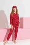 My Little One's Thermal Fabric Heart Patterned Girls' Pajama Set - Red
