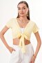 Women's Front-Tie Short Sleeve Wrinkled Bolero 260087 -