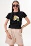 Women's Print Detailed Crew Neck T-Shirt 260138 - 4