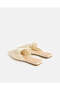 Women Beige Raffia Mules - 3