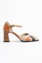 Women's Beige Genuine Leather Classic Heeled Shoes - 4