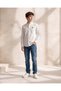 Senior Boys White Mandarin Collar Shirt With Metal Badge - 4