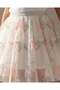 Girls White Rose Allover Print Mesh Skirt - 4