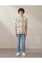 Senior Boys Beige Printed Casual Shirt - 2