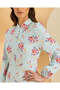 Women Blue Floral Printed Long Dress - 4
