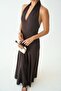 Women's Back Low-cut Long Dress - 5