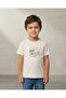 Boys Beige Printed T-Shirt