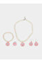 Pack of 4 - Beaded Necklace with Ring and Bracelet with Earrings