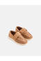 Senior Boys Brown Textured Velcro Loafer Shoes - 2