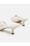 Women Ivory Multi Strap Mule Heels - 4