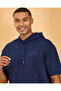 Men Navy Modal Lounge Hooded T-Shirt - 4