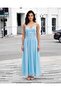 Women Pale Blue Silver Foil Printed Strappy Dress - 2