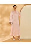 Women Pink Braided Neck Kaftan - 6