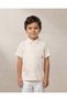 Boys White Embellished Short Sleeve Shirt