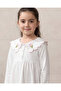 Girls White Embroidered Collar Jersey Top - 2