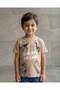 Boys Brown Printed T-Shir