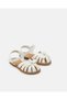 Girls White Pearl Fisherman Sandals - 2