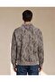Men Pale Blue Allover Print Collar Front Buttoned Sweatshirt - 4